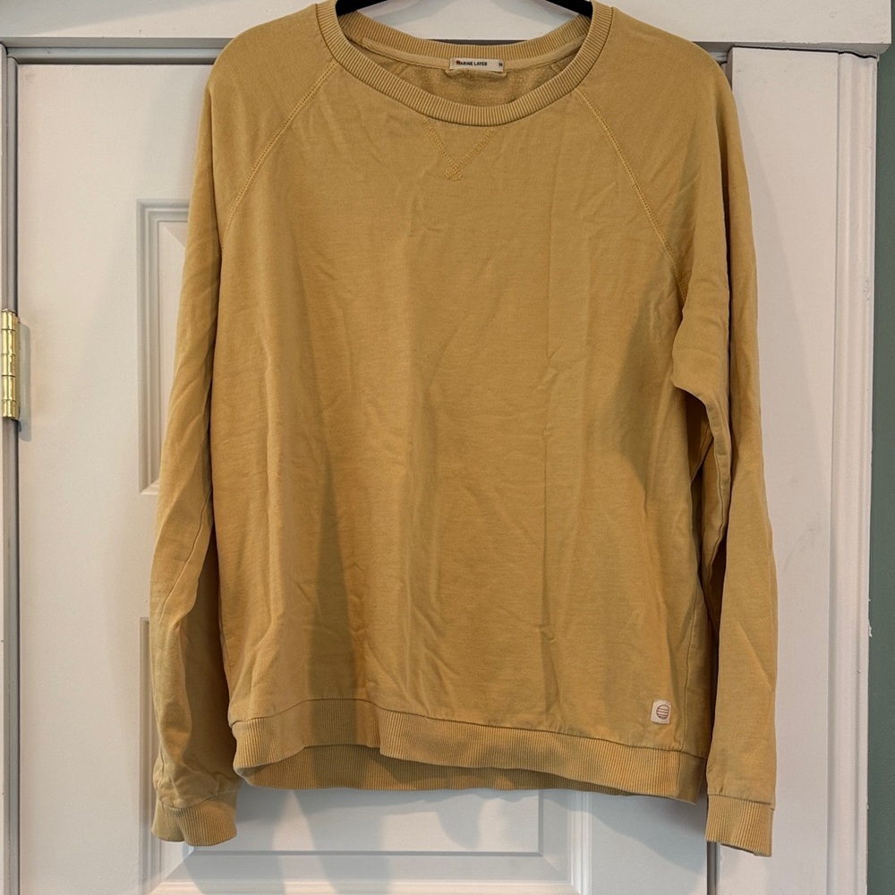 Marine Layer Men's Mustard Crewneck Sweater